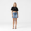 KISWA CROP TOP WOMEN BLACK METEORITE