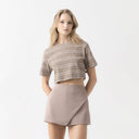 ASH CROP TOP WOMEN TAUPE GRAY