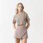 ASH CROP TOP WOMEN TAUPE GRAY