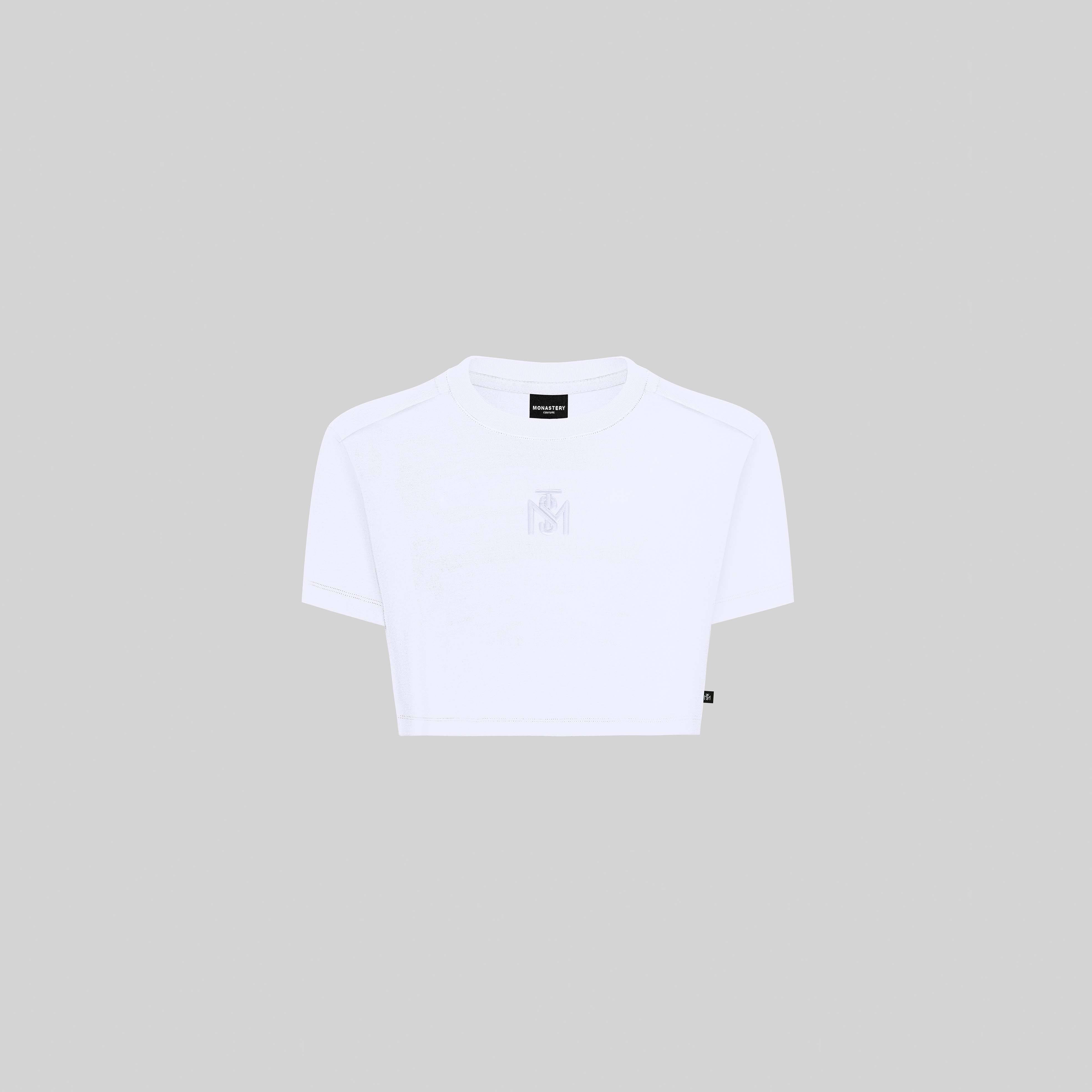 BENZ CROP TOP WHITE | Monastery Couture