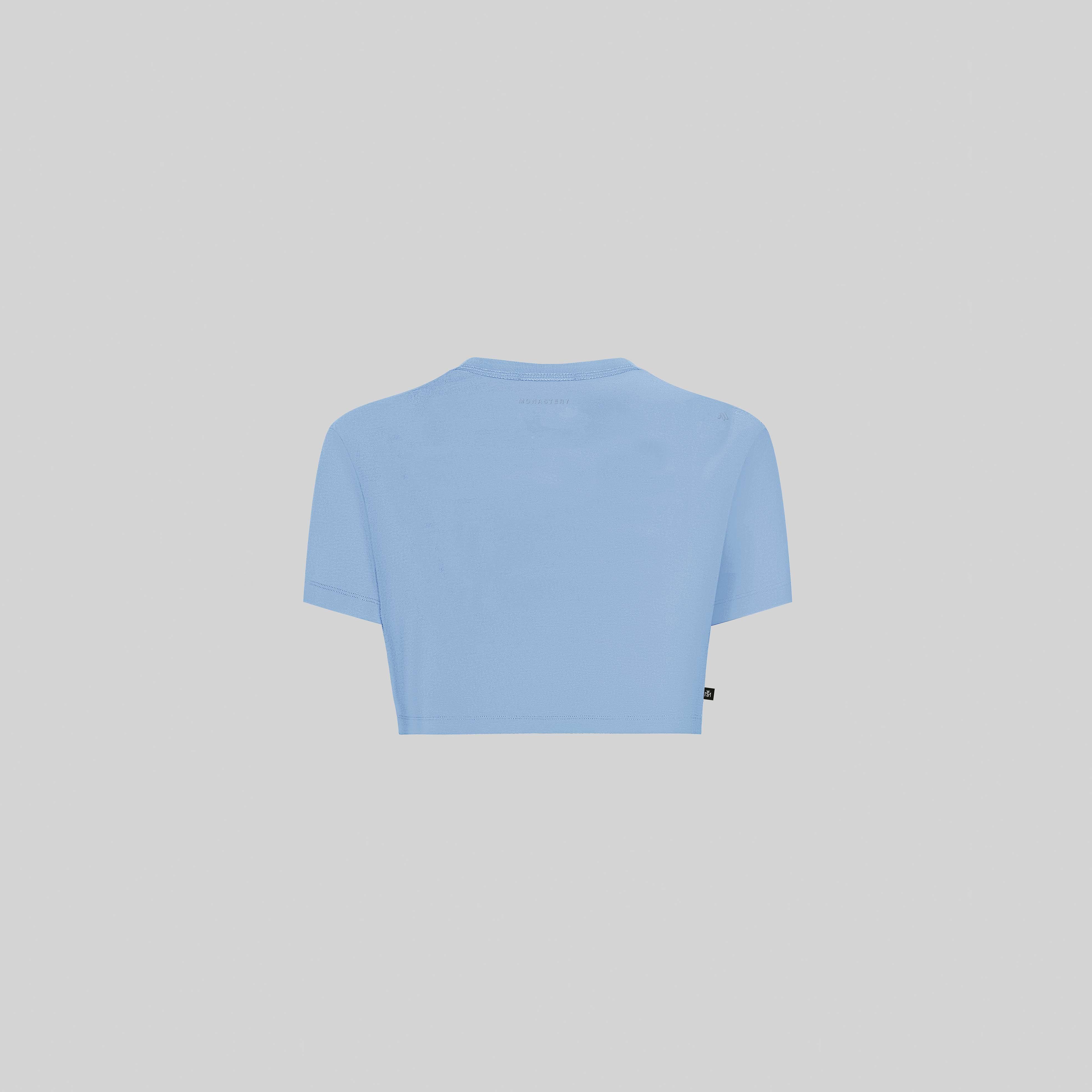 VETTEL CROP TOP FADED DENIM | Monastery Couture