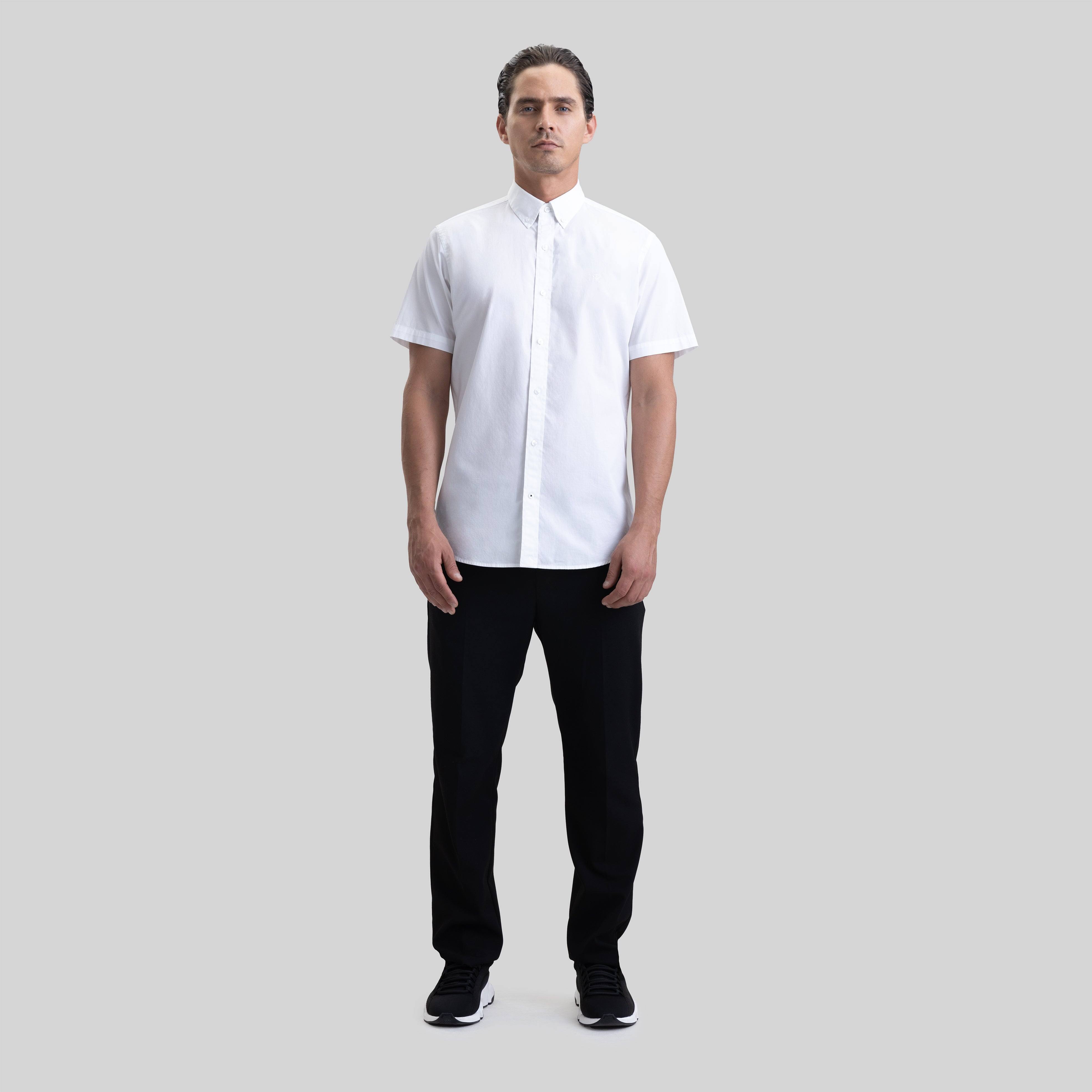 ASTON SHIRT SPORT SHORT SLEEVE WHITE | Monastery Couture