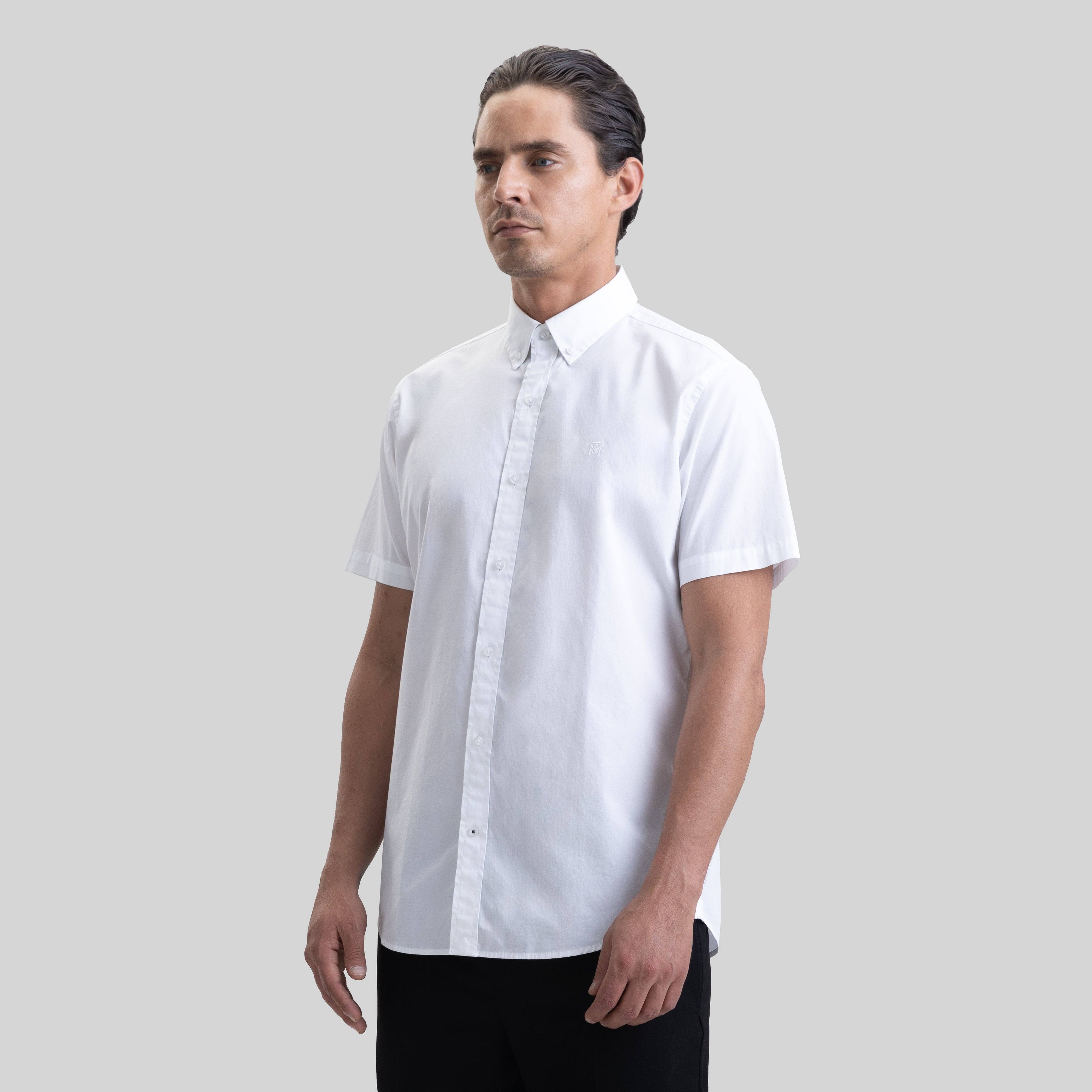 ASTON SHIRT SPORT SHORT SLEEVE WHITE | Monastery Couture