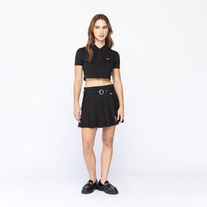 SUTTON POLO CROP TOP WOMEN BLACK