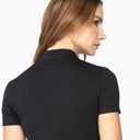 SUTTON POLO CROP TOP WOMEN BLACK