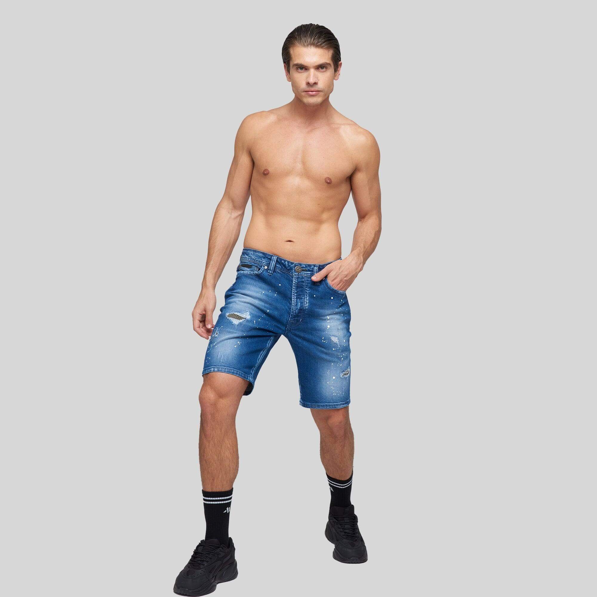 ASTROPHEL BLUE DENIM SHORT | Monastery Couture