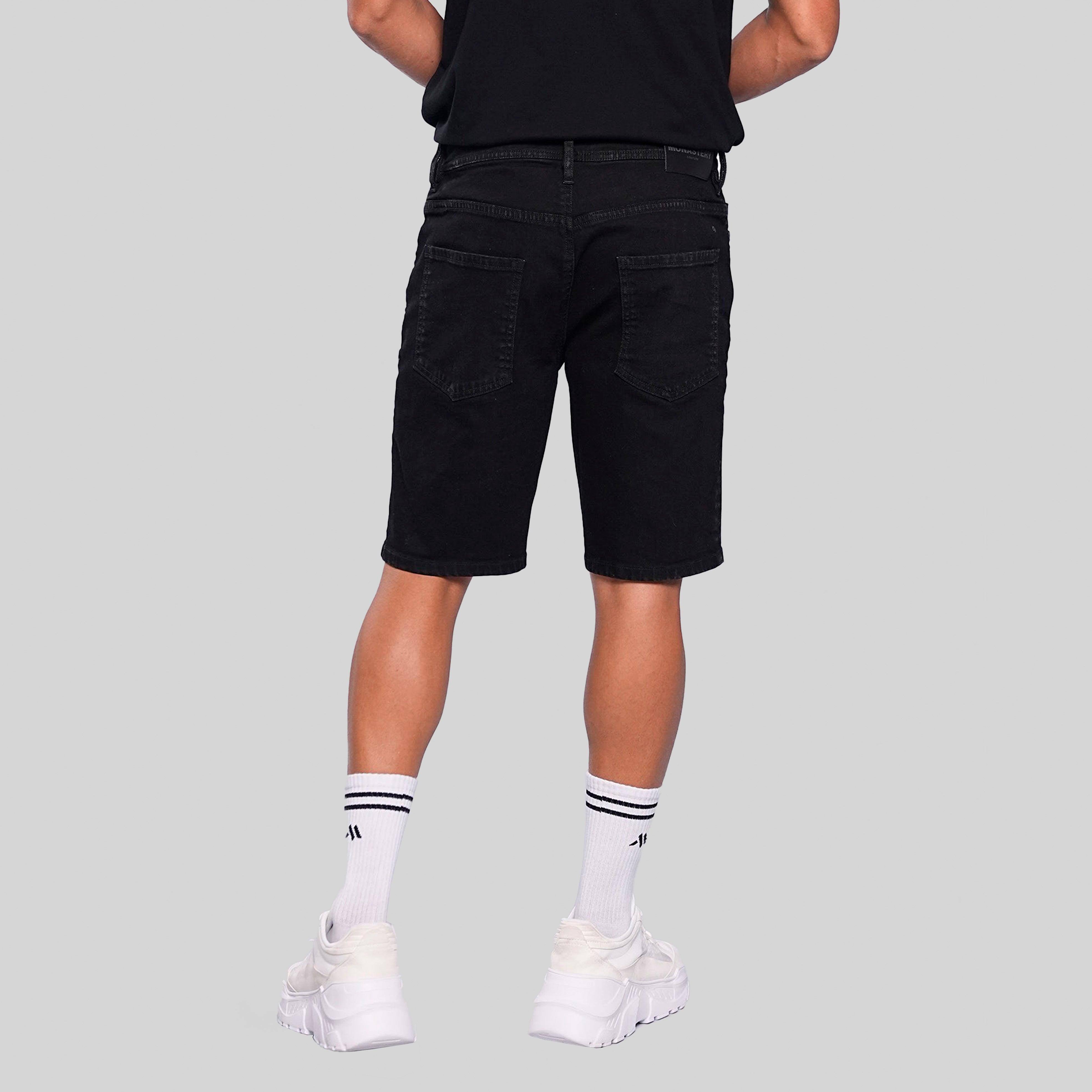 BIBLOS BLACK DENIM SHORT | Monastery Couture