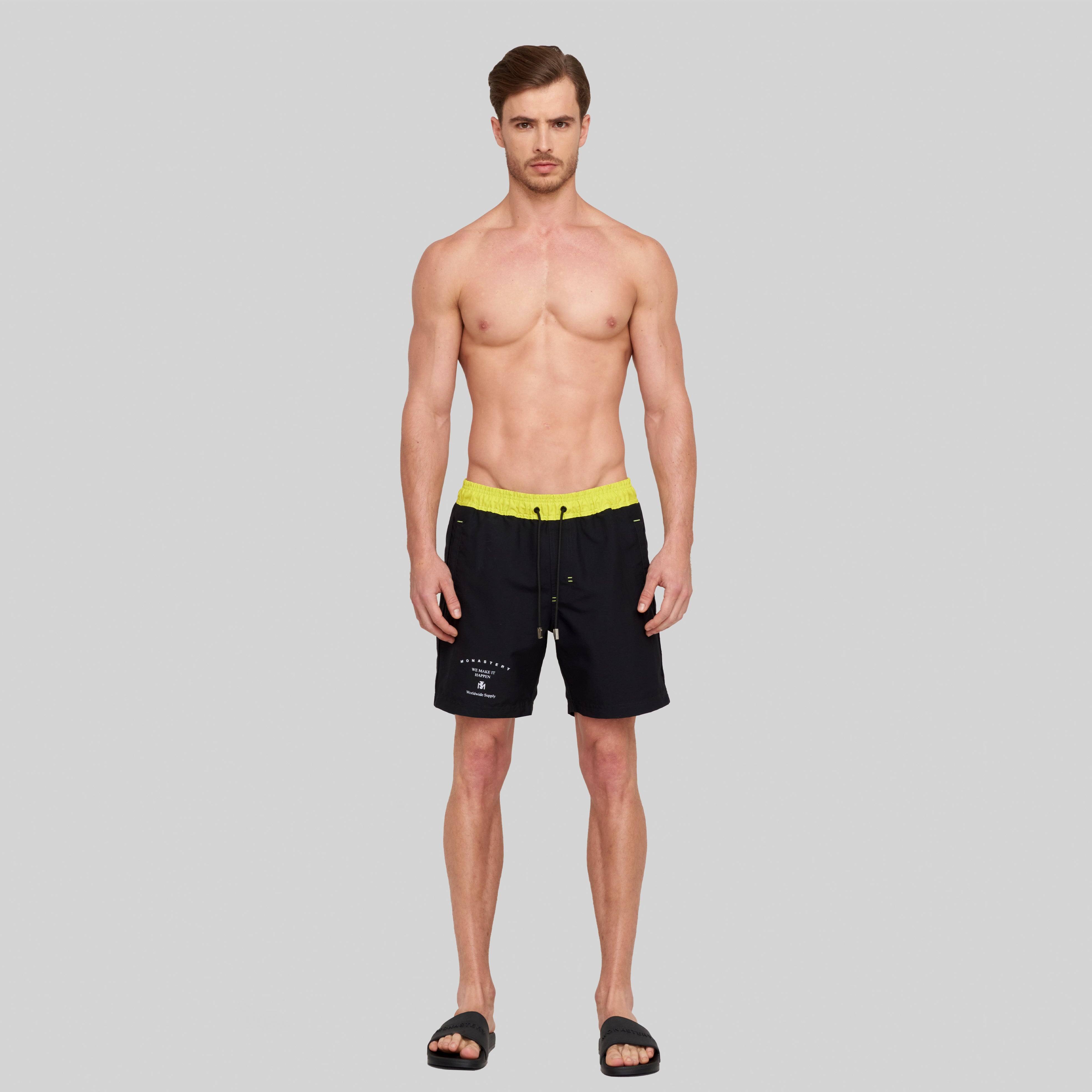 FENIX BLACK SWIM SHORT | Monastery Couture