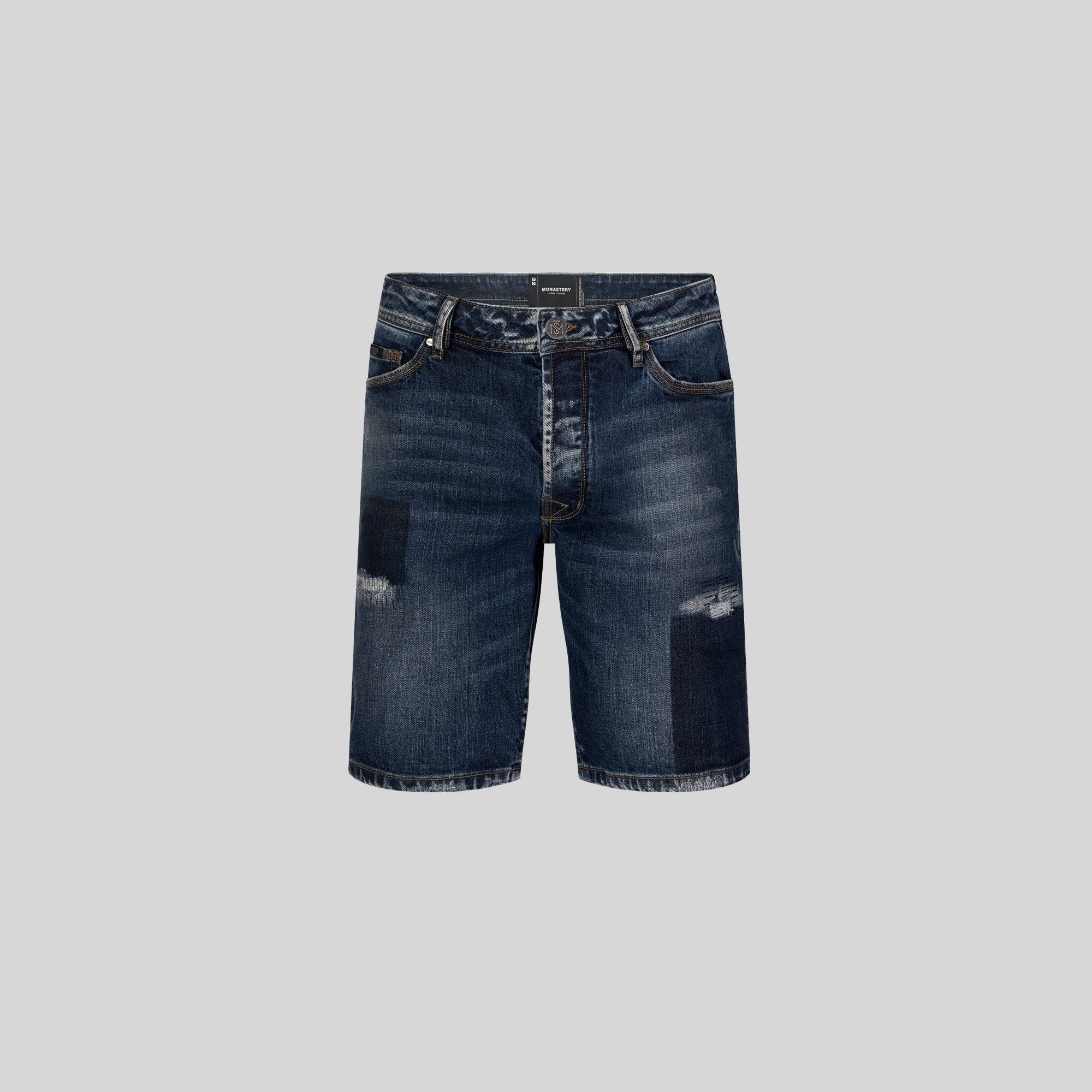 NAVI BLUE DENIM SHORT | Monastery Couture