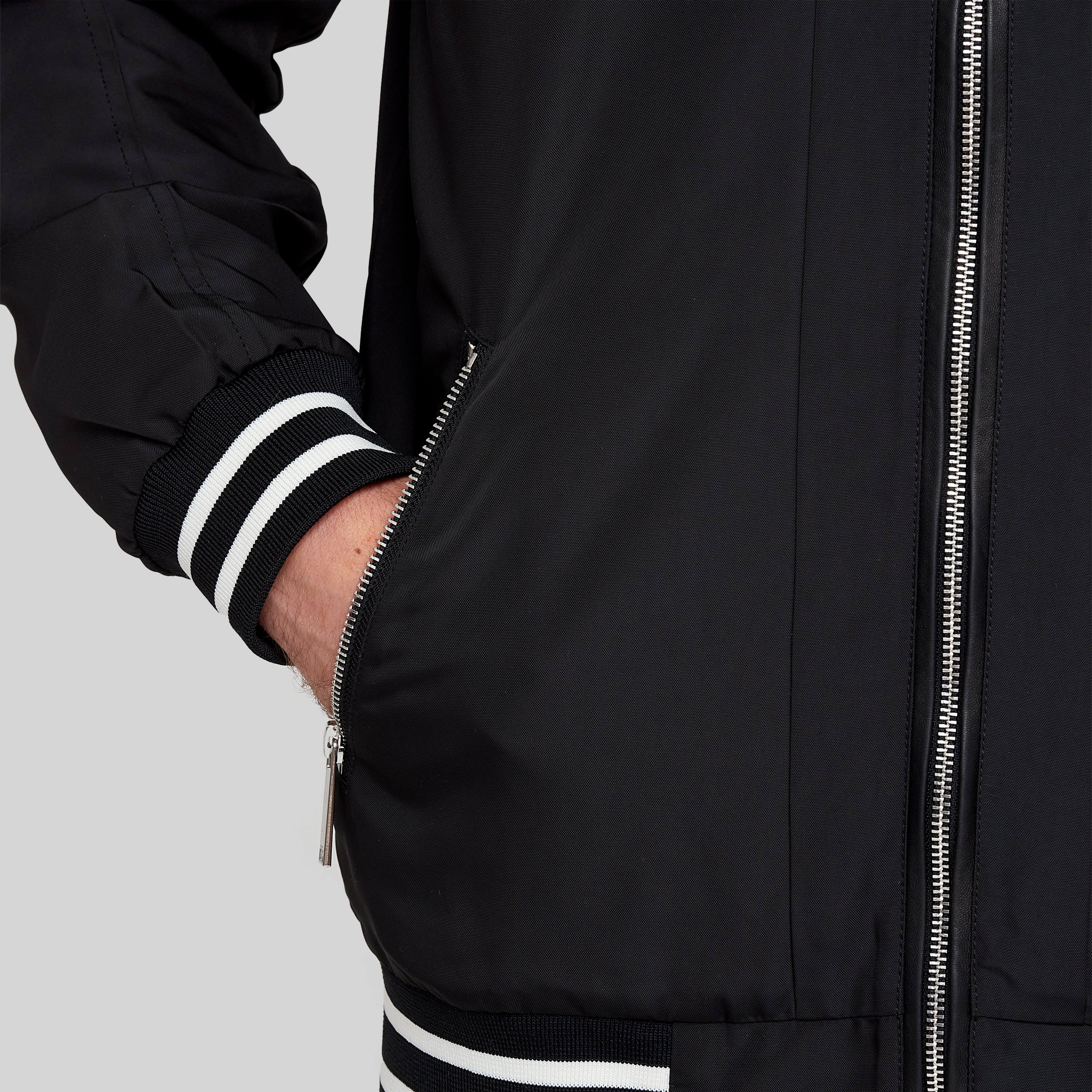 TAW BLACK BOMBER JACKET | Monastery Couture