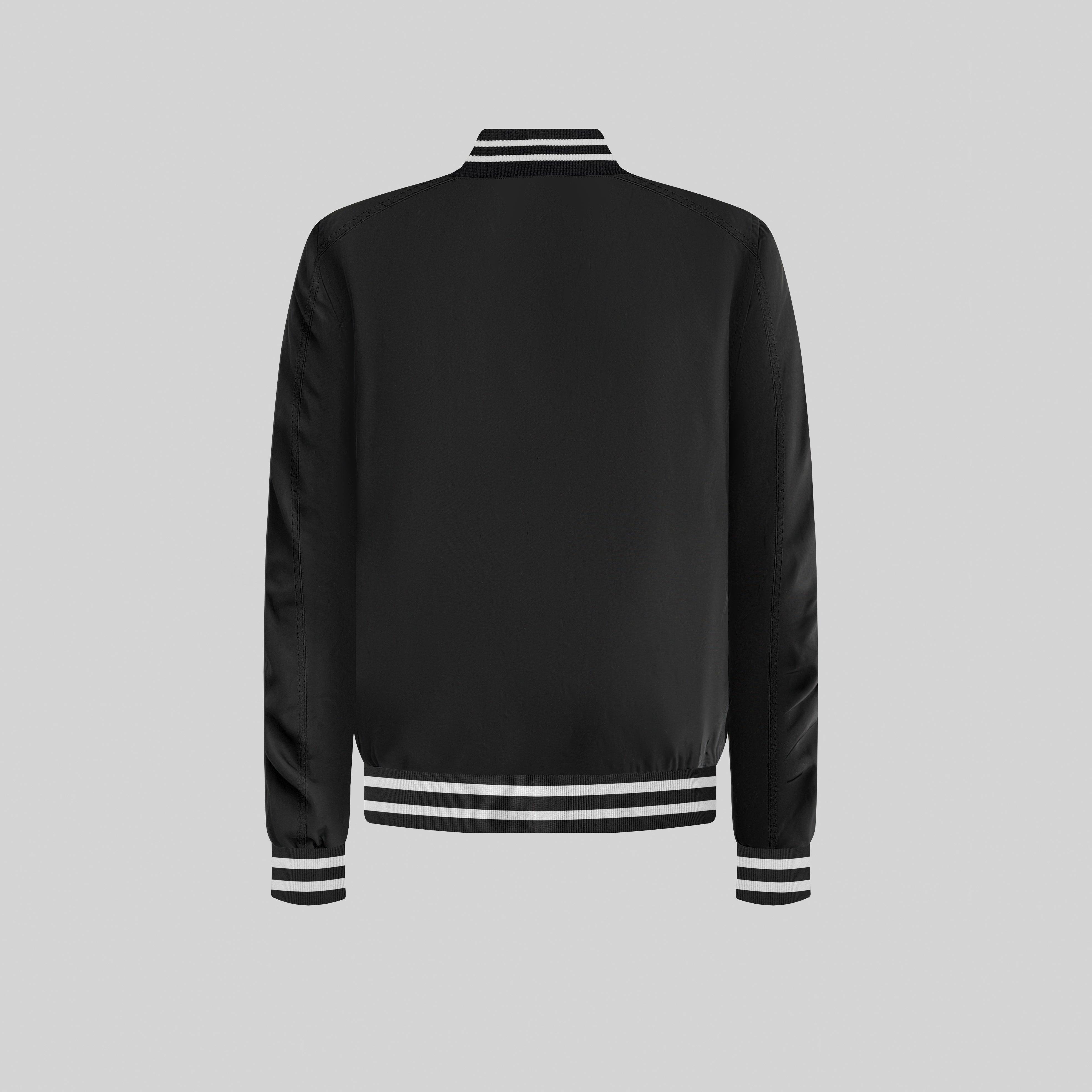 TAW BLACK BOMBER JACKET | Monastery Couture