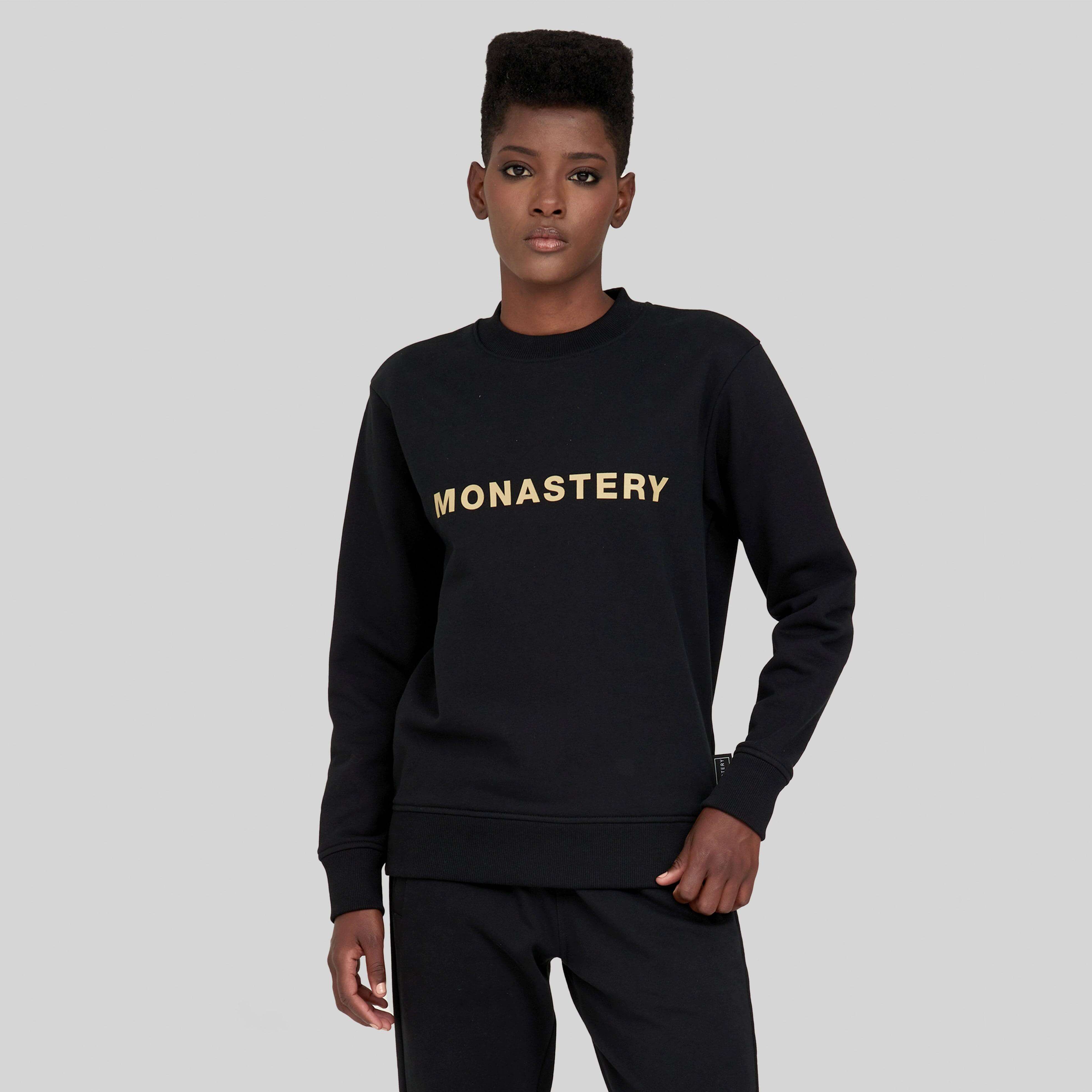 ASINE BLACK SWEATSHIRTS | Monastery Couture